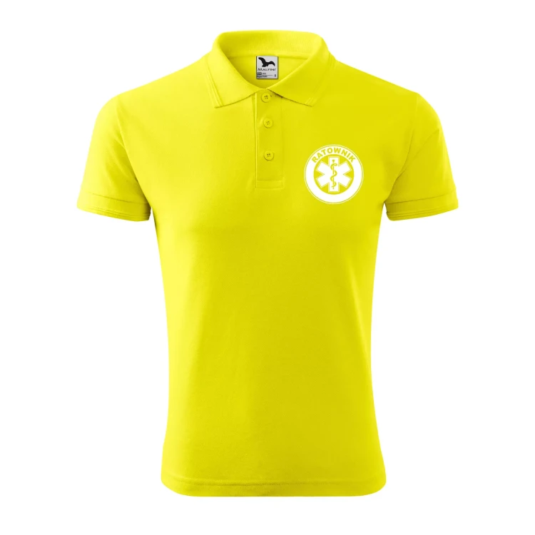 Koszulka polo męska z logo na sercu i plecach z nadrukiem RATOWNIK 200g Pique Polo 203 koszulka polo WSZYSTKIE KOLORY (23).webp
