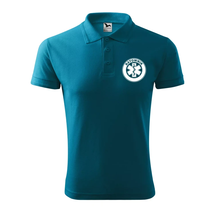 Koszulka polo męska z logo na sercu i plecach z nadrukiem RATOWNIK 200g Pique Polo 203 koszulka polo WSZYSTKIE KOLORY (24).webp