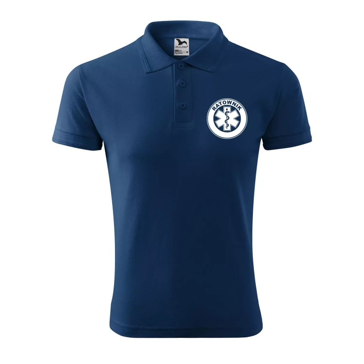 Koszulka polo męska z logo na sercu i plecach z nadrukiem RATOWNIK 200g Pique Polo 203 koszulka polo WSZYSTKIE KOLORY (27).webp