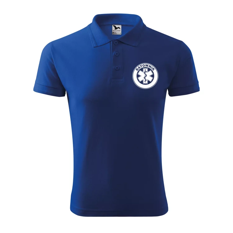 Koszulka polo męska z logo na sercu i plecach z nadrukiem RATOWNIK 200g Pique Polo 203 koszulka polo WSZYSTKIE KOLORY (28).webp