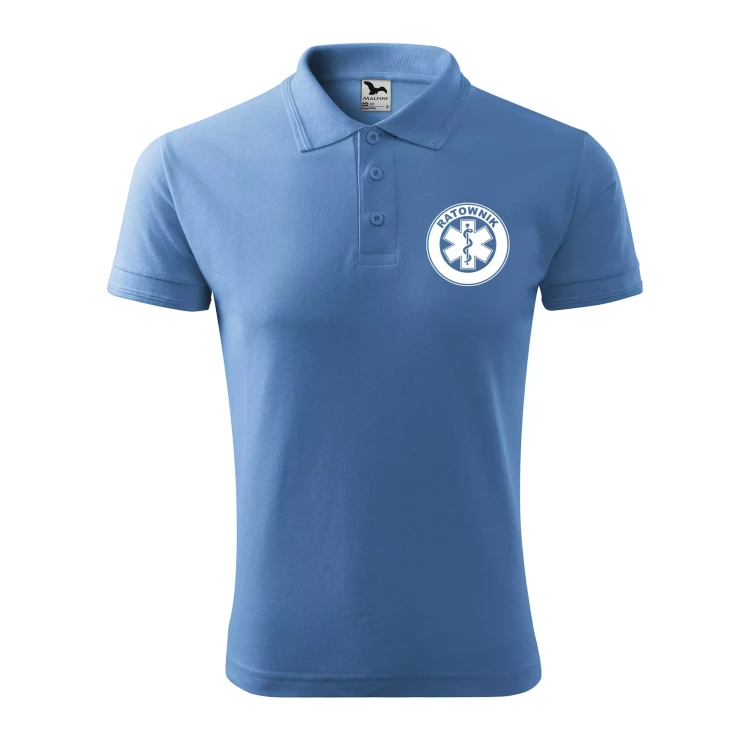 Koszulka polo męska z logo na sercu i plecach z nadrukiem RATOWNIK 200g Pique Polo 203 koszulka polo WSZYSTKIE KOLORY (29).webp