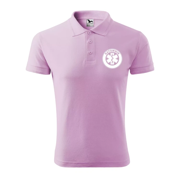 Koszulka polo męska z logo na sercu i plecach z nadrukiem RATOWNIK 200g Pique Polo 203 koszulka polo WSZYSTKIE KOLORY (32).webp