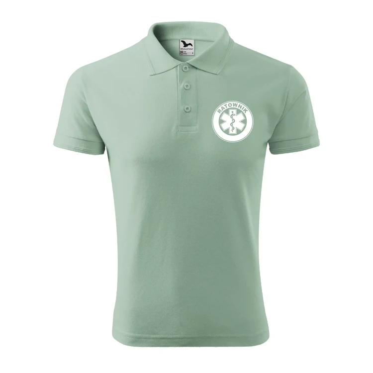 Koszulka polo męska z logo na sercu i plecach z nadrukiem RATOWNIK 200g Pique Polo 203 koszulka polo WSZYSTKIE KOLORY (33).webp