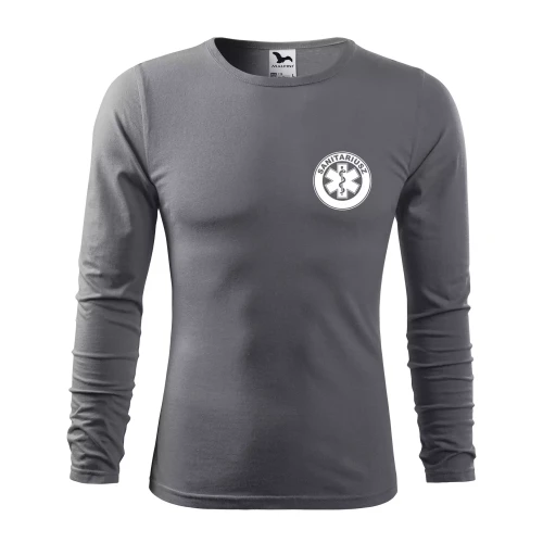 Koszulka męska z długim rękawem Fit-T LS 119 160gm² z nadrukiem SANITARIUSZ na sercu i plecach WSZYSTKIE KOLORY (1).webp