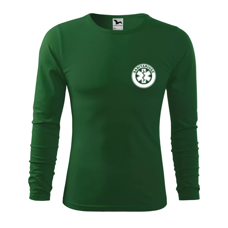 Koszulka męska z długim rękawem Fit-T LS 119 160gm² z nadrukiem SANITARIUSZ na sercu i plecach WSZYSTKIE KOLORY (3).webp