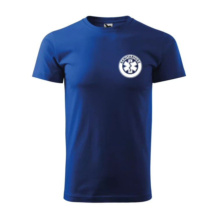 Koszulka z krótkim rękawem z logo na sercu i plecach męska z nadrukiem SANITARIUSZ 160g BASIC 129 koszulka krótki rękaw WSZYSTKIE KOLORY (32).webp