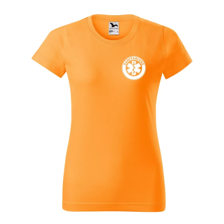 Koszulka damska BASIC 134 medyczna z krótkim rękawem z logo na sercu i plecach z nadrukiem SANITARIUSZ logo 160 gm² koszulka krótki rękaw WSZYSTKIE KOLORY (13).webp