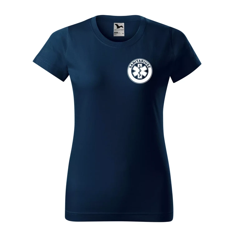 Koszulka damska BASIC 134 medyczna z krótkim rękawem z logo na sercu i plecach z nadrukiem SANITARIUSZ logo 160 gm² koszulka krótki rękaw WSZYSTKIE KOLORY (22).webp