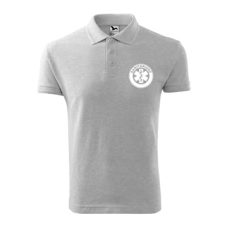 Koszulka polo męska z logo na sercu i plecach z nadrukiem SANITARIUSZ 200g Pique Polo 203 koszulka polo WSZYSTKIE KOLORY (15).webp