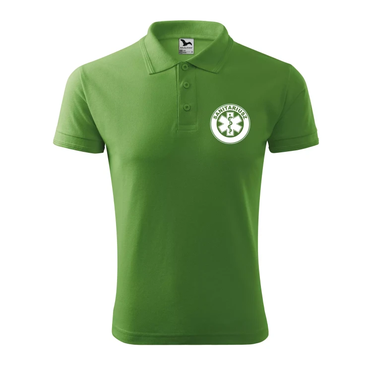 Koszulka polo męska z logo na sercu i plecach z nadrukiem SANITARIUSZ 200g Pique Polo 203 koszulka polo WSZYSTKIE KOLORY (16).webp