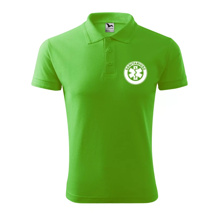 Koszulka polo męska z logo na sercu i plecach z nadrukiem SANITARIUSZ 200g Pique Polo 203 koszulka polo WSZYSTKIE KOLORY (17).webp