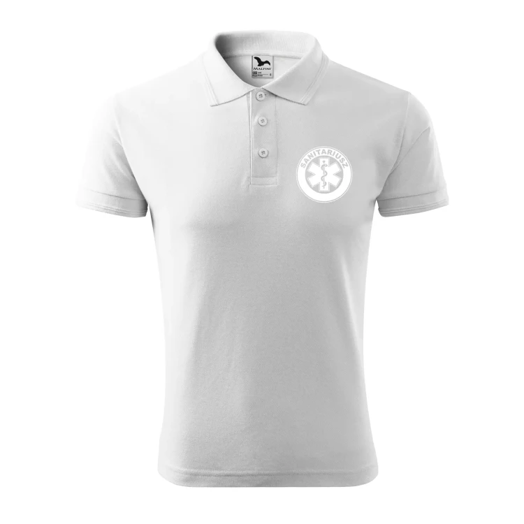 Koszulka polo męska z logo na sercu i plecach z nadrukiem SANITARIUSZ 200g Pique Polo 203 koszulka polo WSZYSTKIE KOLORY (31).webp