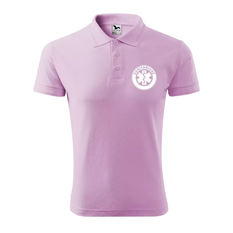 Koszulka polo męska z logo na sercu i plecach z nadrukiem SANITARIUSZ 200g Pique Polo 203 koszulka polo WSZYSTKIE KOLORY (33).webp