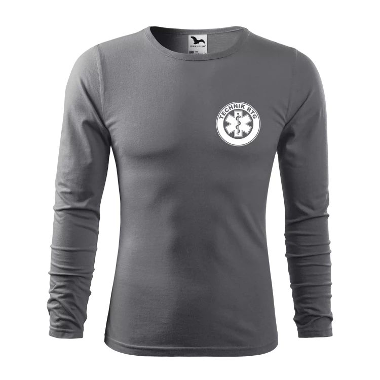 Koszulka męska z długim rękawem Fit-T LS 119 160gm² z nadrukiem TECHNIK RTG na sercu i plecach WSZYSTKIE KOLORY (1).webp