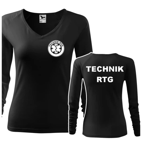 Koszulka damska z długim rękawem Elegance 127 z nadrukiem TECHNIK RTG na sercu i plecach odzież reklamowa 180 gm² WSZYSTKIE KOLORY (1).webp