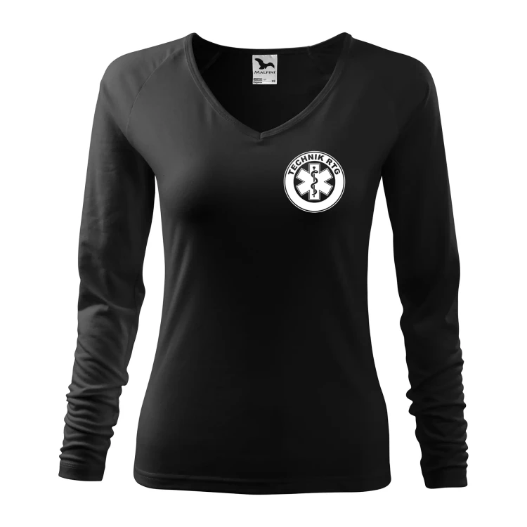 Koszulka damska z długim rękawem Elegance 127 z nadrukiem TECHNIK RTG na sercu i plecach odzież reklamowa 180 gm² WSZYSTKIE KOLORY (2).webp