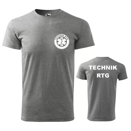 Koszulka z krótkim rękawem z logo na sercu i plecach męska z nadrukiem TECHNIK RTG 160g BASIC 129 koszulka krótki rękaw WSZYSTKIE KOLORY  (39).webp