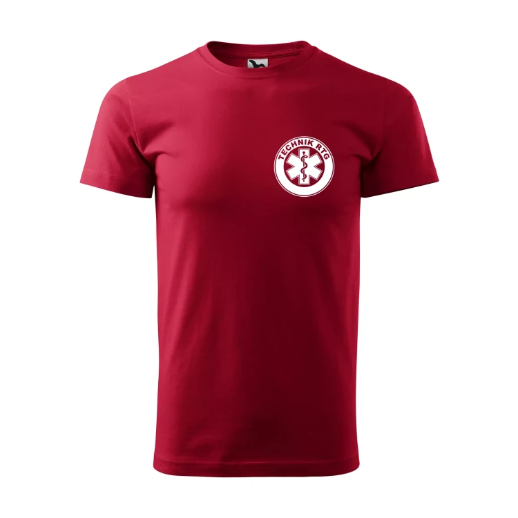 Koszulka z krótkim rękawem z logo na sercu i plecach męska z nadrukiem TECHNIK RTG 160g BASIC 129 koszulka krótki rękaw WSZYSTKIE KOLORY  (9).webp