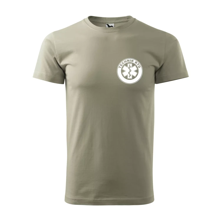 Koszulka z krótkim rękawem z logo na sercu i plecach męska z nadrukiem TECHNIK RTG 160g BASIC 129 koszulka krótki rękaw WSZYSTKIE KOLORY  (16).webp