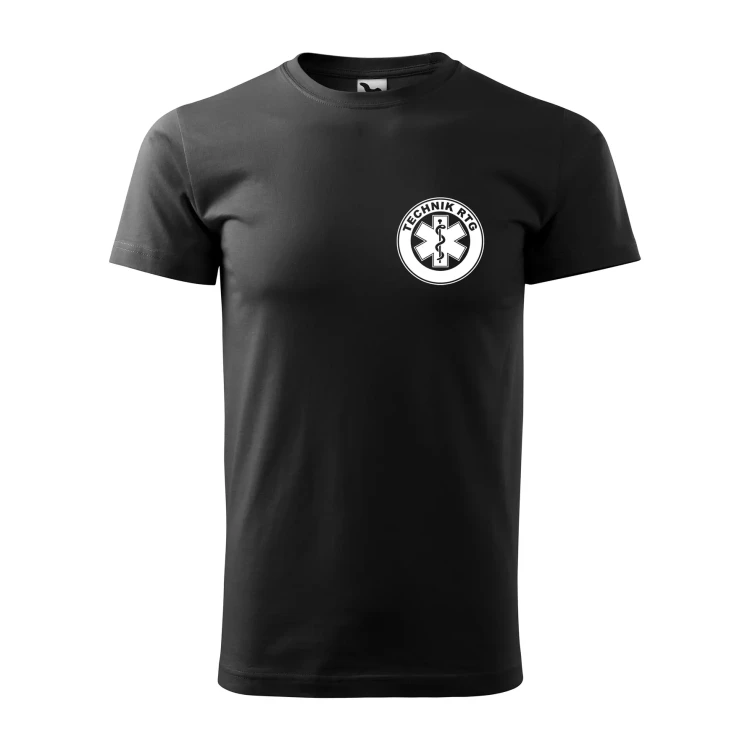 Koszulka z krótkim rękawem z logo na sercu i plecach męska z nadrukiem TECHNIK RTG 160g BASIC 129 koszulka krótki rękaw WSZYSTKIE KOLORY  (25).webp