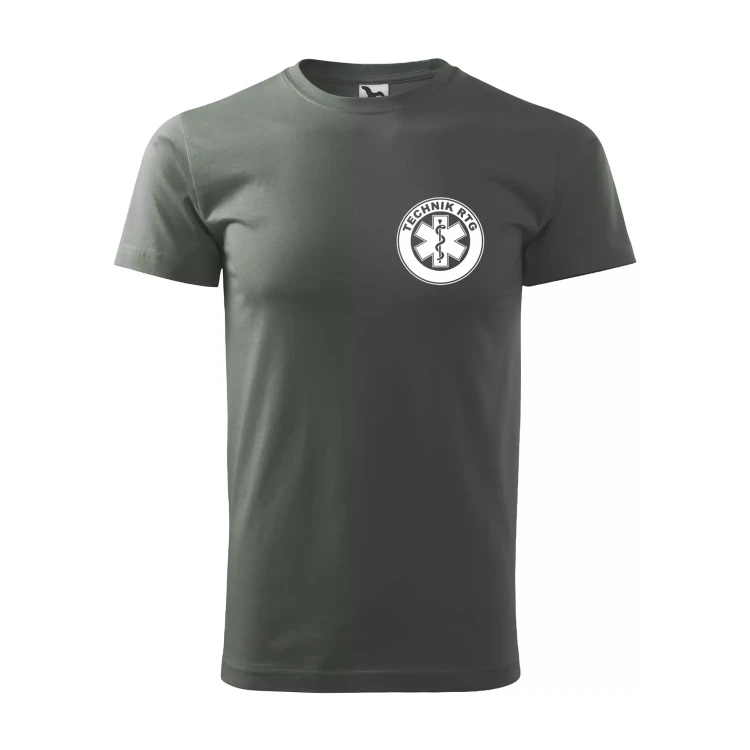 Koszulka z krótkim rękawem z logo na sercu i plecach męska z nadrukiem TECHNIK RTG 160g BASIC 129 koszulka krótki rękaw WSZYSTKIE KOLORY  (27).webp