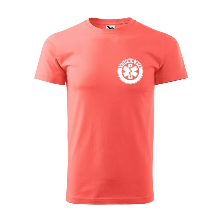Koszulka z krótkim rękawem z logo na sercu i plecach męska z nadrukiem TECHNIK RTG 160g BASIC 129 koszulka krótki rękaw WSZYSTKIE KOLORY  (30).webp