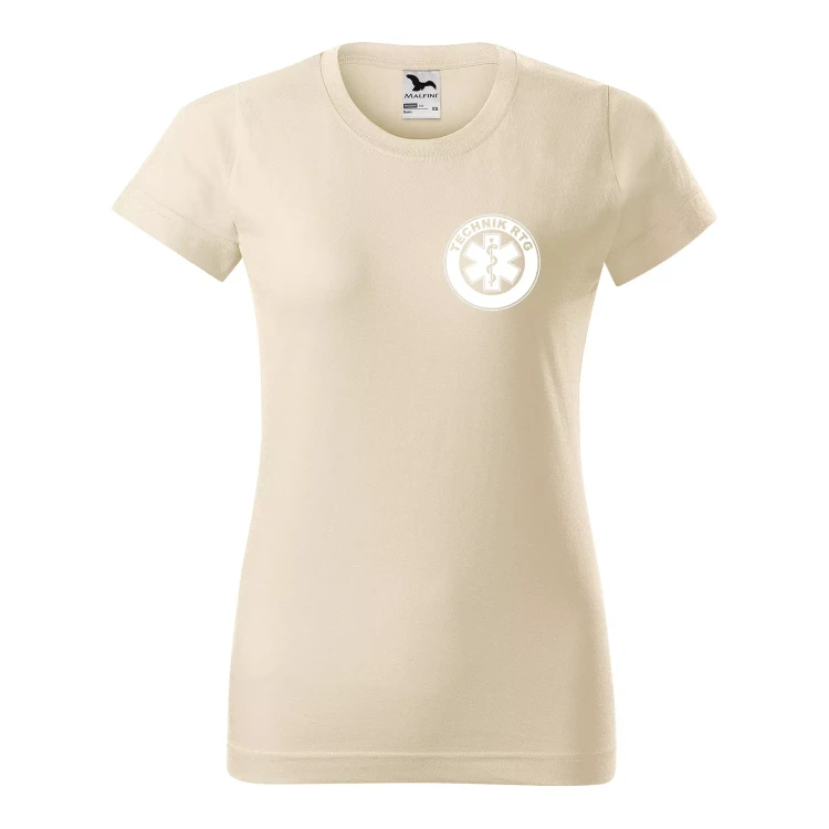 Koszulka damska BASIC 134 medyczna z krótkim rękawem z logo na sercu i plecach z nadrukiem TECHNIK RTG logo 160 gm² koszulka krótki rękaw WSZYSTKIE KOLORY (2).webp