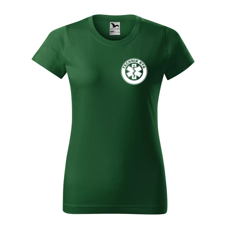 Koszulka damska BASIC 134 medyczna z krótkim rękawem z logo na sercu i plecach z nadrukiem TECHNIK RTG logo 160 gm² koszulka krótki rękaw WSZYSTKIE KOLORY (4).webp