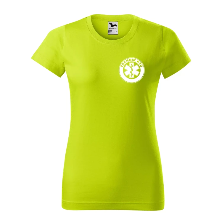 Koszulka damska BASIC 134 medyczna z krótkim rękawem z logo na sercu i plecach z nadrukiem TECHNIK RTG logo 160 gm² koszulka krótki rękaw WSZYSTKIE KOLORY (15).webp