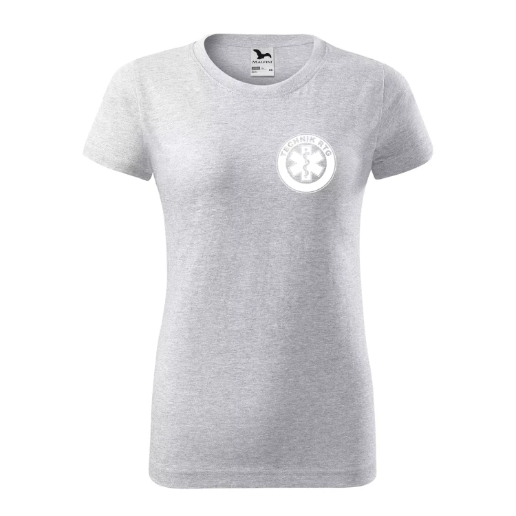 Koszulka damska BASIC 134 medyczna z krótkim rękawem z logo na sercu i plecach z nadrukiem TECHNIK RTG logo 160 gm² koszulka krótki rękaw WSZYSTKIE KOLORY (20).webp