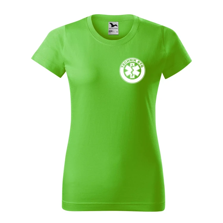 Koszulka damska BASIC 134 medyczna z krótkim rękawem z logo na sercu i plecach z nadrukiem TECHNIK RTG logo 160 gm² koszulka krótki rękaw WSZYSTKIE KOLORY (21).webp