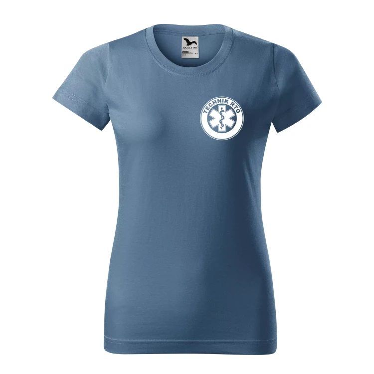 Koszulka damska BASIC 134 medyczna z krótkim rękawem z logo na sercu i plecach z nadrukiem TECHNIK RTG logo 160 gm² koszulka krótki rękaw WSZYSTKIE KOLORY (27).webp