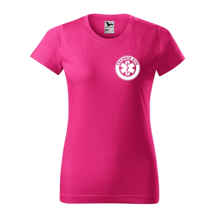 Koszulka damska BASIC 134 medyczna z krótkim rękawem z logo na sercu i plecach z nadrukiem TECHNIK RTG logo 160 gm² koszulka krótki rękaw WSZYSTKIE KOLORY (29).webp