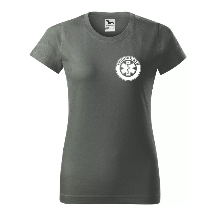 Koszulka damska BASIC 134 medyczna z krótkim rękawem z logo na sercu i plecach z nadrukiem TECHNIK RTG logo 160 gm² koszulka krótki rękaw WSZYSTKIE KOLORY (33).webp