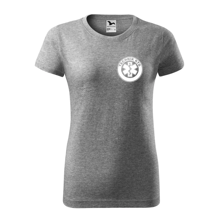Koszulka damska BASIC 134 medyczna z krótkim rękawem z logo na sercu i plecach z nadrukiem TECHNIK RTG logo 160 gm² koszulka krótki rękaw WSZYSTKIE KOLORY (34).webp