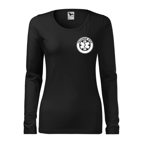 Koszulka damska z długim rękawem Slim 139 z logo własnym nadrukiem TECHNIK RTG na sercu i plecach odzież reklamowa 180 gm² WSZYSTKIE KOLORY (2).webp