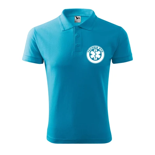 Koszulka polo męska z logo na sercu i plecach z nadrukiem TECHNIK RTG 200g Pique Polo 203 koszulka polo WSZYSTKIE KOLORY (4).webp
