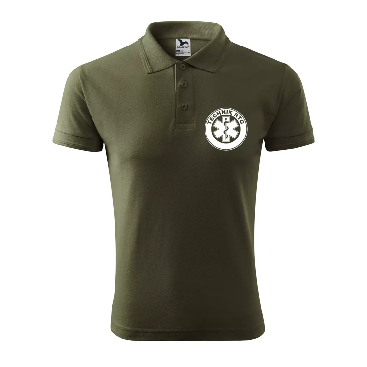 Koszulka polo męska z logo na sercu i plecach z nadrukiem TECHNIK RTG 200g Pique Polo 203 koszulka polo WSZYSTKIE KOLORY (7).webp