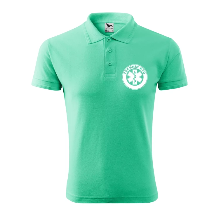 Koszulka polo męska z logo na sercu i plecach z nadrukiem TECHNIK RTG 200g Pique Polo 203 koszulka polo WSZYSTKIE KOLORY (8).webp