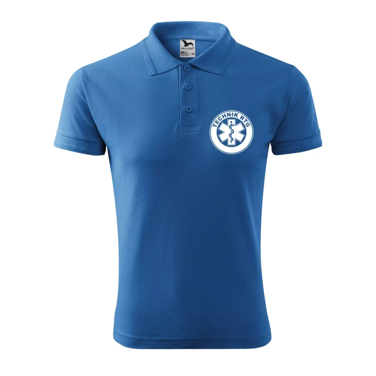Koszulka polo męska z logo na sercu i plecach z nadrukiem TECHNIK RTG 200g Pique Polo 203 koszulka polo WSZYSTKIE KOLORY (10).webp