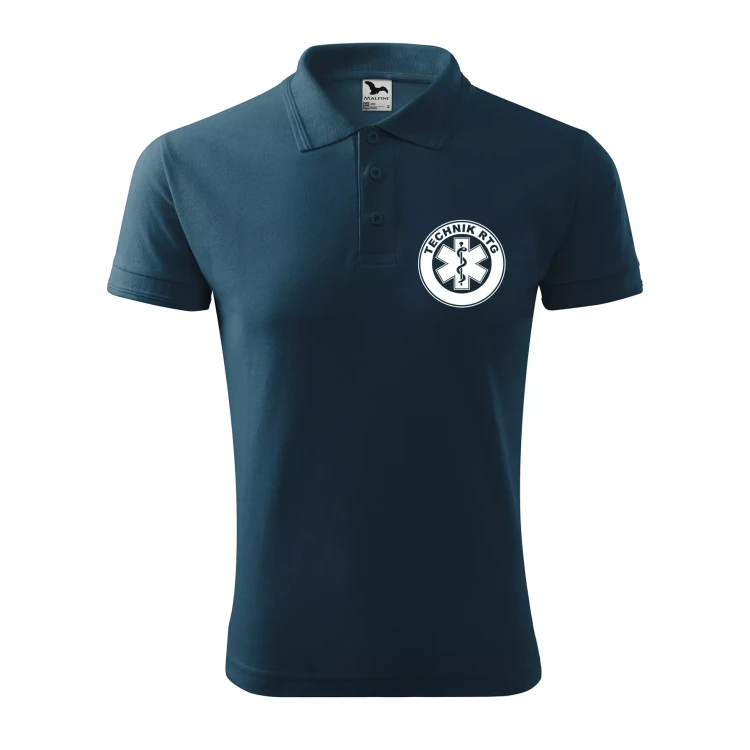 Koszulka polo męska z logo na sercu i plecach z nadrukiem TECHNIK RTG 200g Pique Polo 203 koszulka polo WSZYSTKIE KOLORY (16).webp