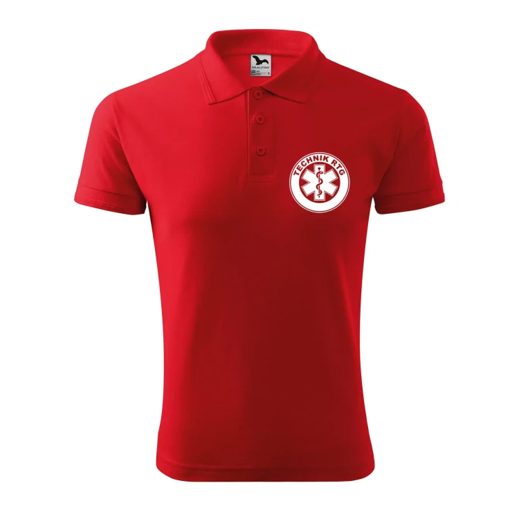 Koszulka polo męska z logo na sercu i plecach z nadrukiem TECHNIK RTG 200g Pique Polo 203 koszulka polo WSZYSTKIE KOLORY (19).webp