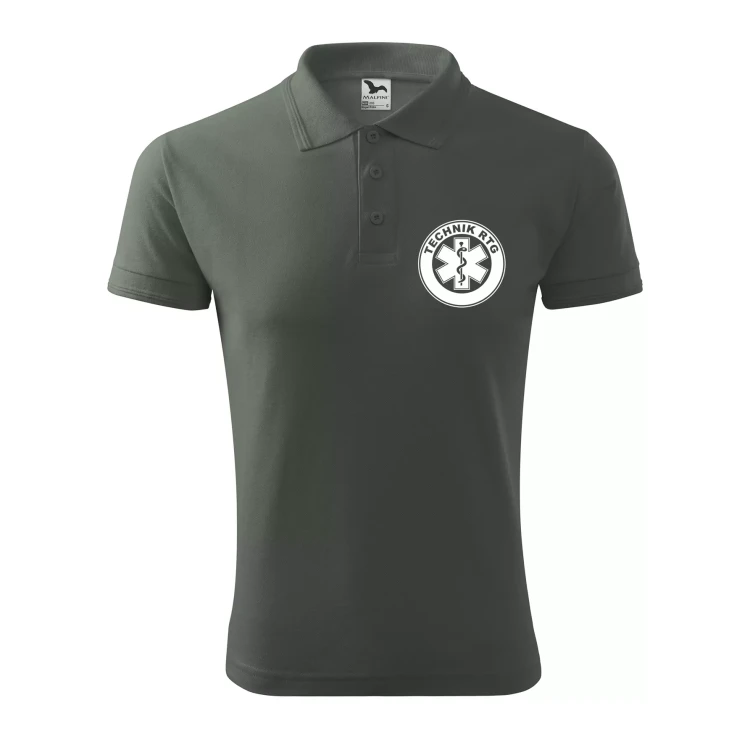 Koszulka polo męska z logo na sercu i plecach z nadrukiem TECHNIK RTG 200g Pique Polo 203 koszulka polo WSZYSTKIE KOLORY (25).webp