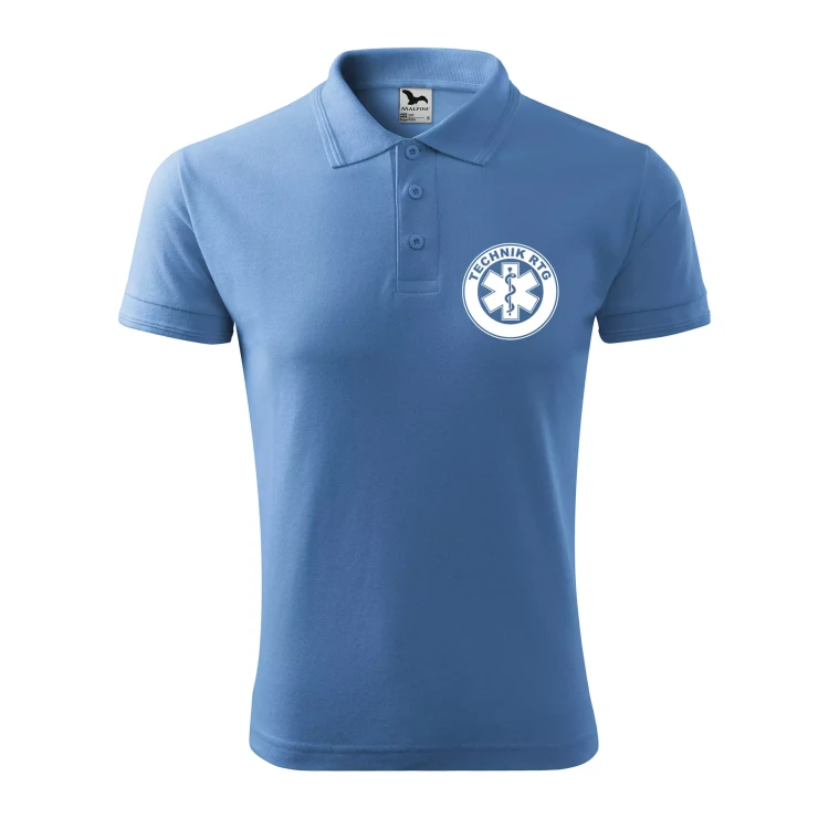 Koszulka polo męska z logo na sercu i plecach z nadrukiem TECHNIK RTG 200g Pique Polo 203 koszulka polo WSZYSTKIE KOLORY (29).webp