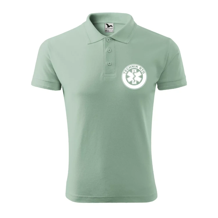 Koszulka polo męska z logo na sercu i plecach z nadrukiem TECHNIK RTG 200g Pique Polo 203 koszulka polo WSZYSTKIE KOLORY (33).webp