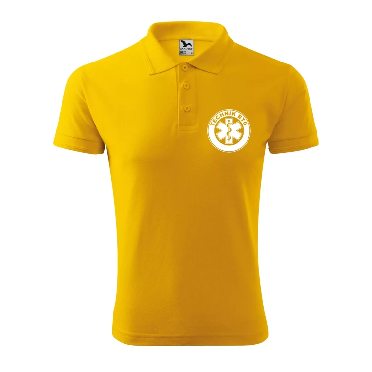 Koszulka polo męska z logo na sercu i plecach z nadrukiem TECHNIK RTG 200g Pique Polo 203 koszulka polo WSZYSTKIE KOLORY (1).webp