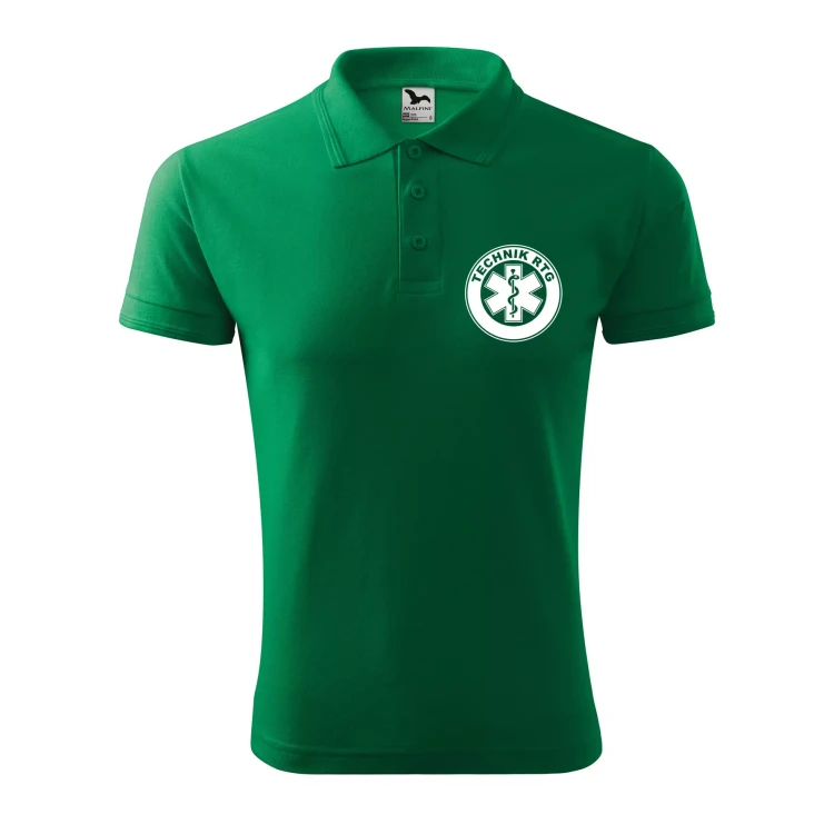 Koszulka polo męska z logo na sercu i plecach z nadrukiem TECHNIK RTG 200g Pique Polo 203 koszulka polo WSZYSTKIE KOLORY (2).webp