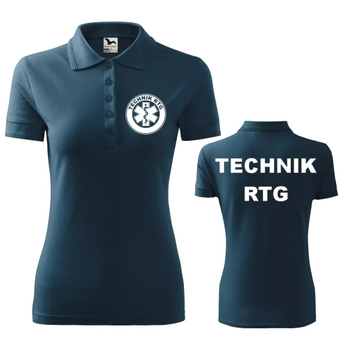 Koszulka damska polo z logo na sercu i plecach z nadrukiem TECHNIK RTG logo firmy 200 gm² Pique Polo 210 koszulka polo WSZYSTKIE KOLORY (28).webp