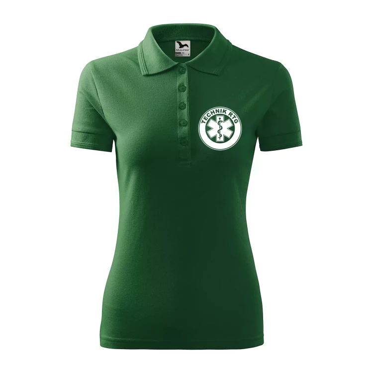 Koszulka damska polo z logo na sercu i plecach z nadrukiem TECHNIK RTG logo firmy 200 gm² Pique Polo 210 koszulka polo WSZYSTKIE KOLORY (5).webp