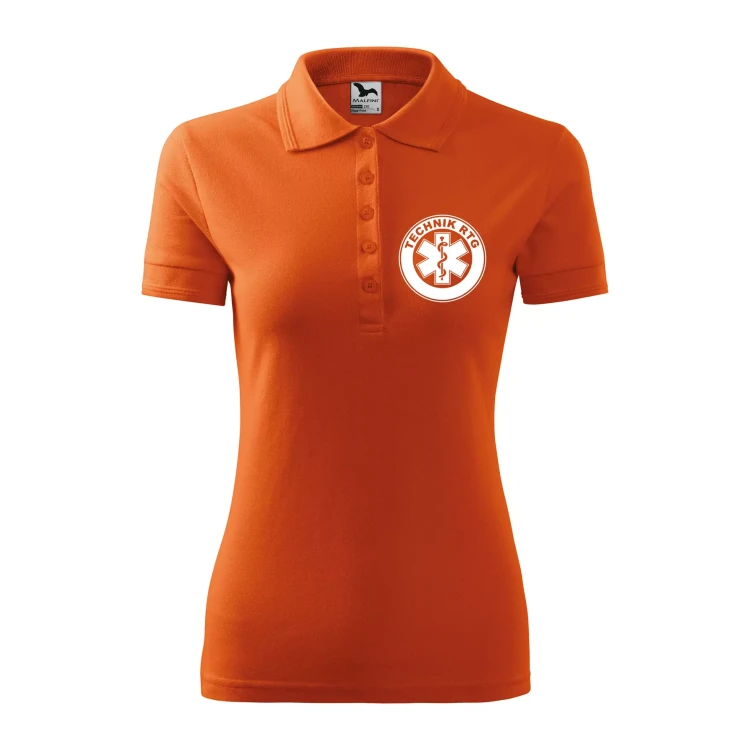 Koszulka damska polo z logo na sercu i plecach z nadrukiem TECHNIK RTG logo firmy 200 gm² Pique Polo 210 koszulka polo WSZYSTKIE KOLORY (8).webp
